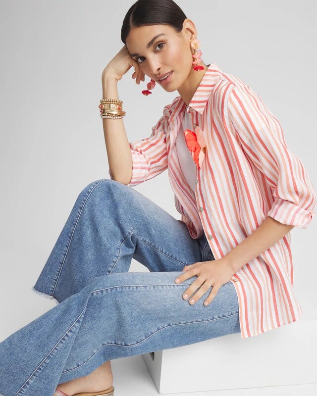 No Iron Striped Linen Shirt - image 2